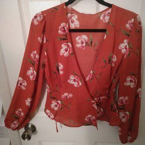 Sadie & Love Polyester Long Sleeve Shirt - Roses